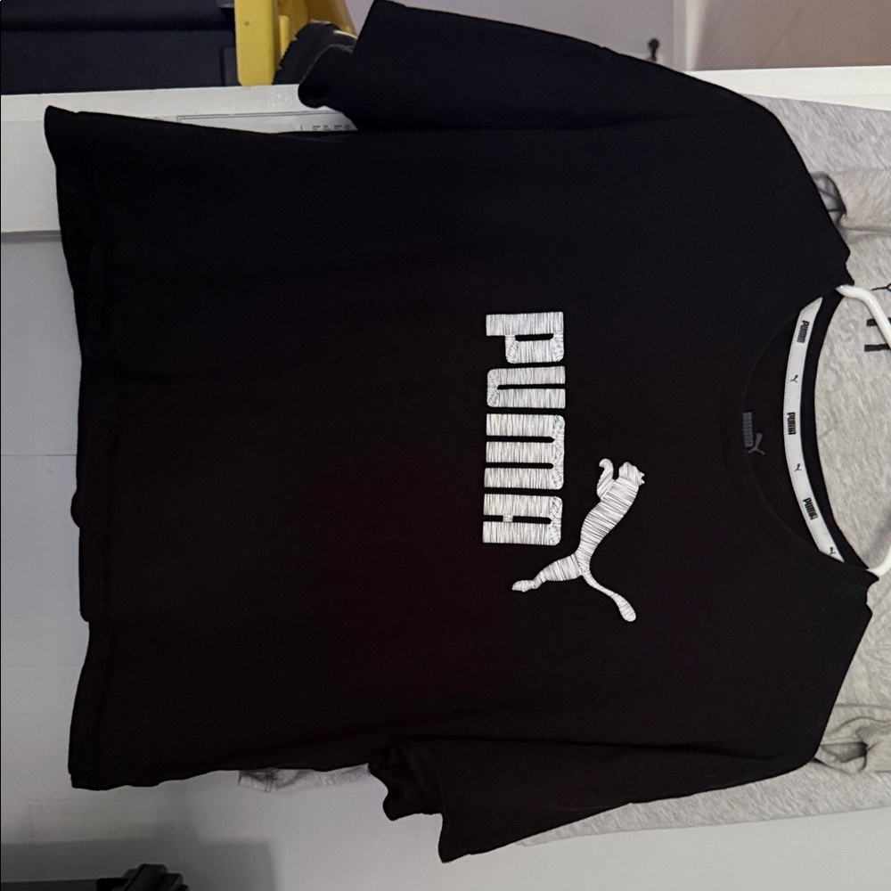 Puma Black T-Shirt with White Logo